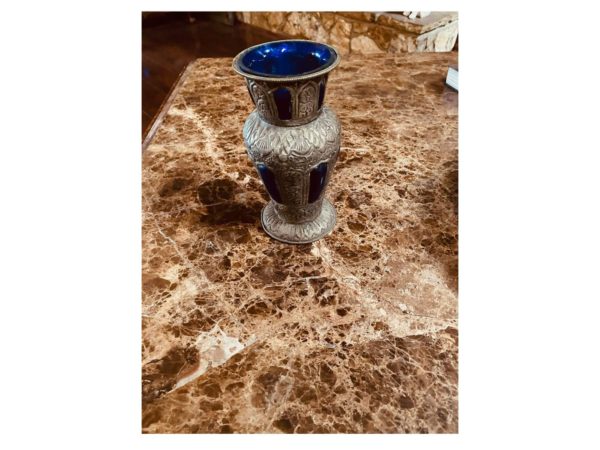 Blue Silver Bohemian Vase Rental