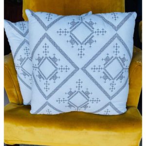 Geometric White Throw Pillows Rental