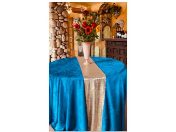 Blue Velvet Table Cloth Rental