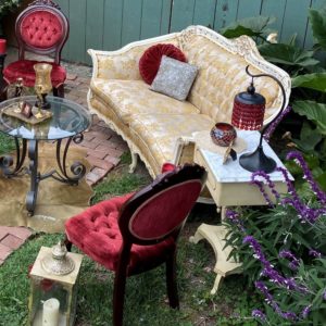 Red Sofa Setup Rental