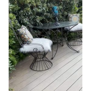 Black Wrought Iron Peacock Chairs Rental