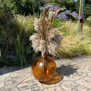 Amber Glass Vase with Pampas Grass Rental