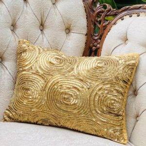 Gold Sequin Modern Pillow for Rent