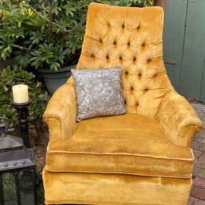Large Gold velvet bohemian side chairs