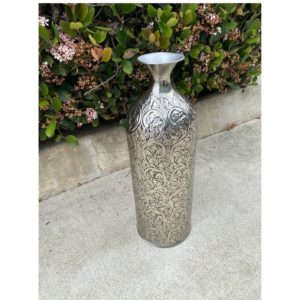 Metallic Silver Vase for Rent