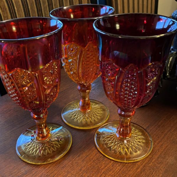 antique carnival glass goblets rental