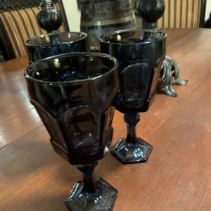 Vintage navy blue wine goblets rent