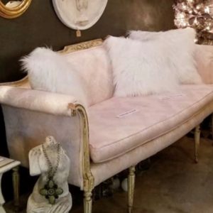 Blush Pink Vintage Sofa for Rent