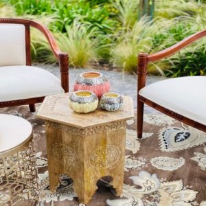 Bohemian Wood Side Table Rental